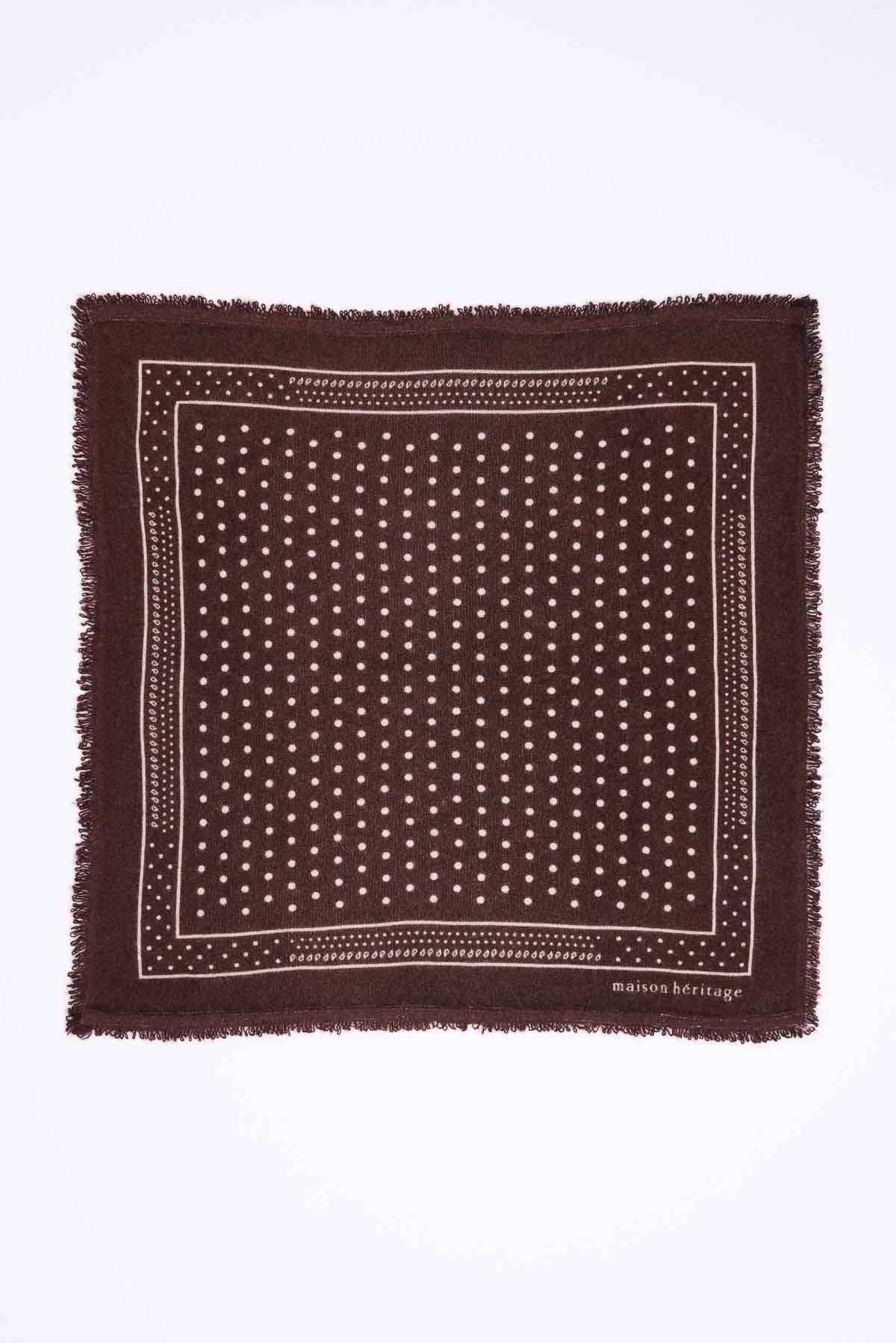 Bandana Small Heritage Pois marron blanc