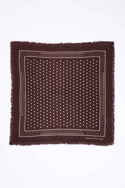 Bandana Small Heritage Pois marron blanc