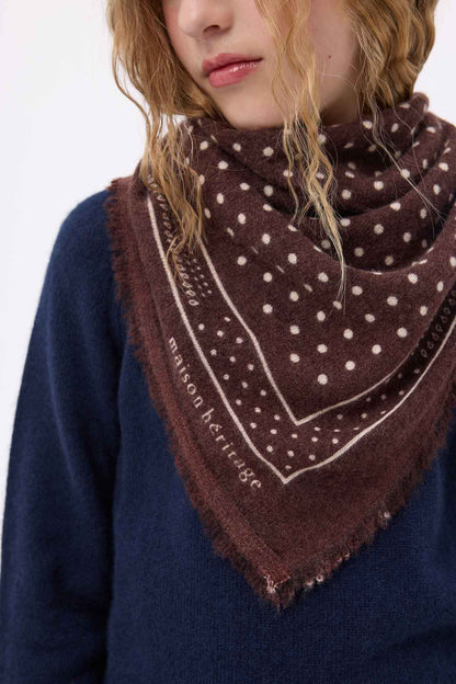 Bandana Small Heritage Pois marron blanc
