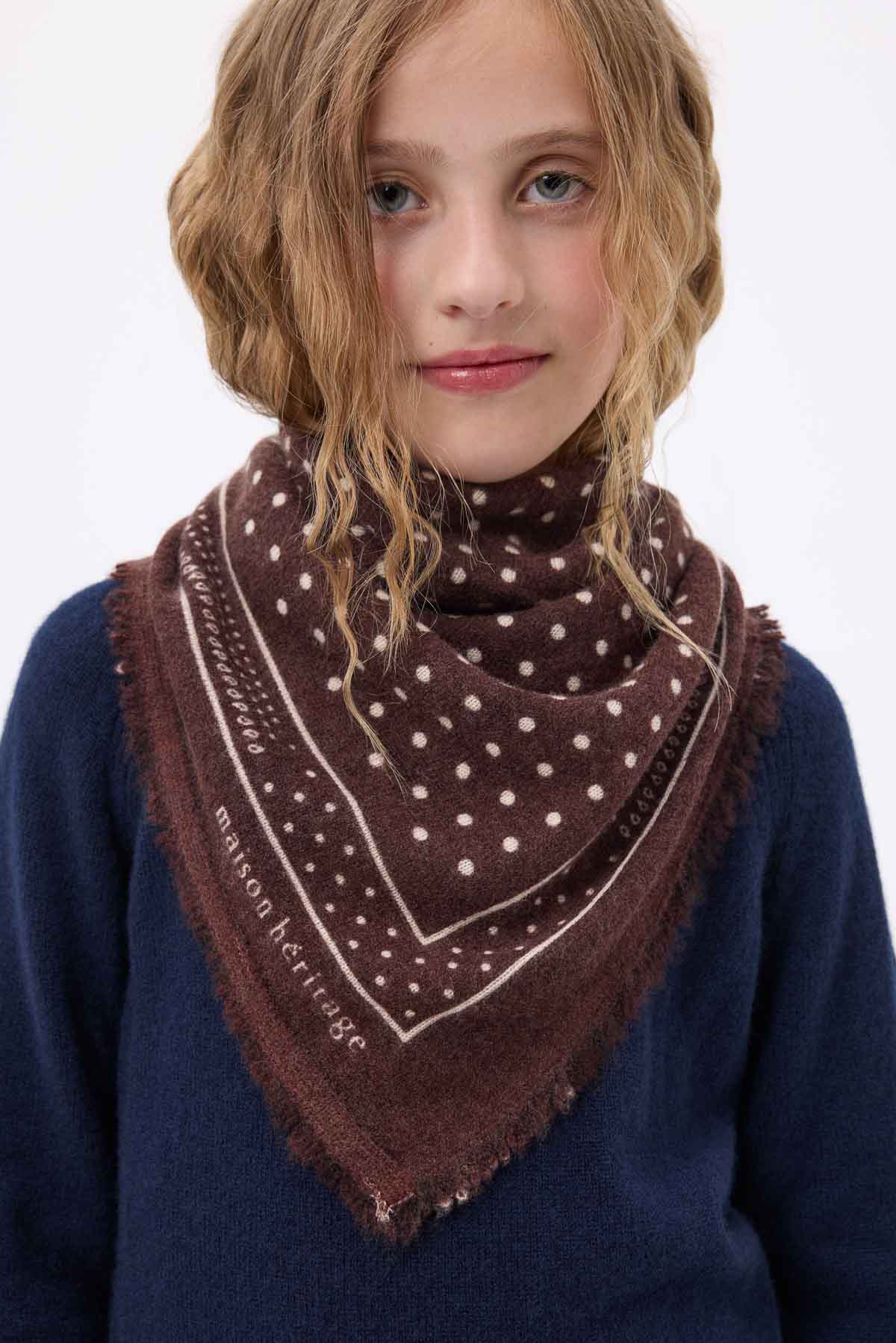 Bandana Small Heritage Pois marron blanc