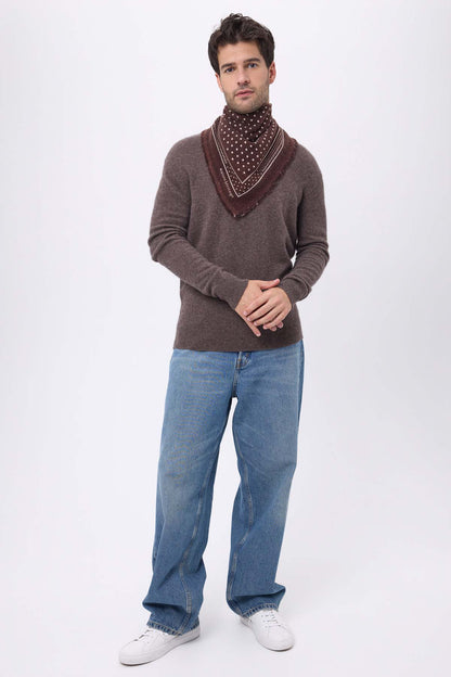 Bandana Small Heritage Pois marron blanc