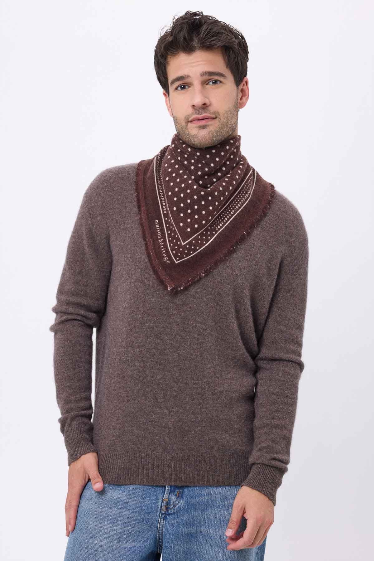 Bandana Small Heritage Pois marron blanc