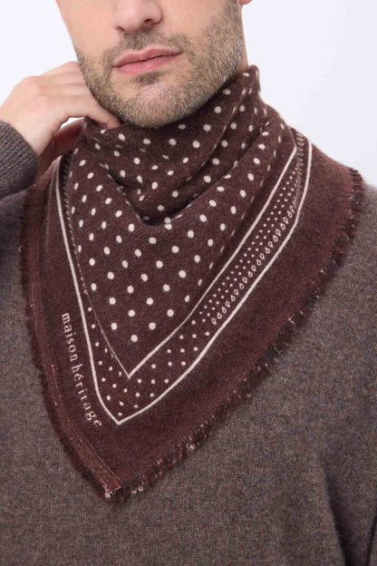 Bandana Small Heritage Pois marron blanc