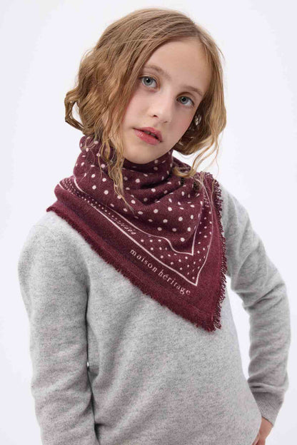 Bandana Small Heritage Pois bordeaux blanc