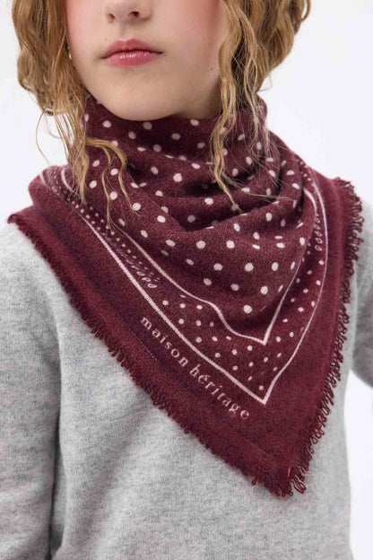 Bandana Small Heritage Pois bordeaux blanc