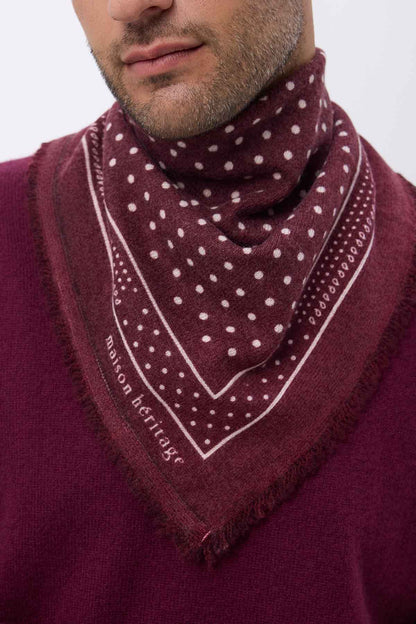 Bandana Small Heritage Pois bordeaux blanc