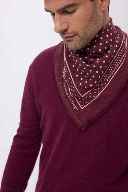 Bandana Small Heritage Pois bordeaux blanc