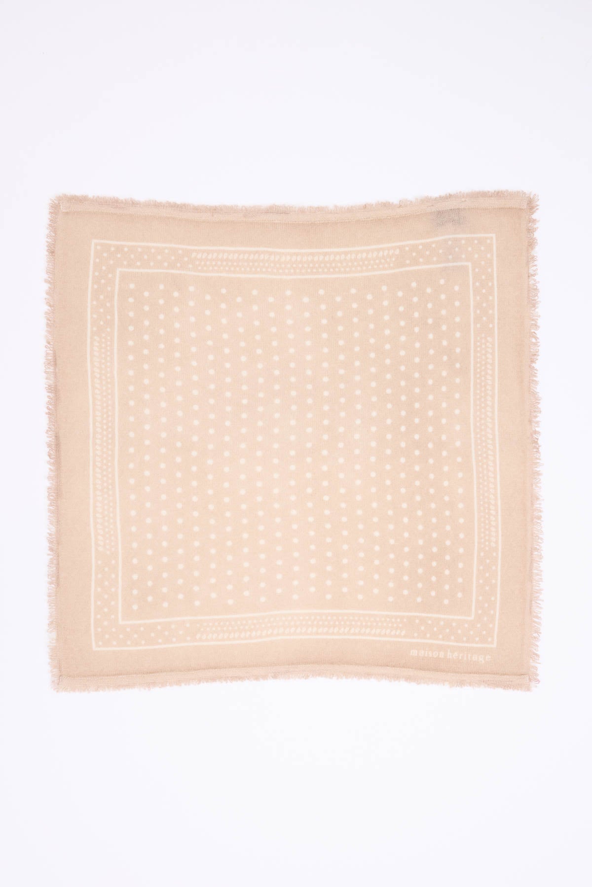 Bandana Small Heritage Pois beige creme blanc