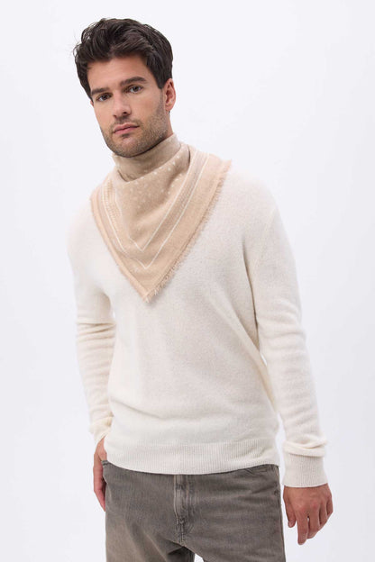 Bandana Small Heritage Pois beige creme blanc