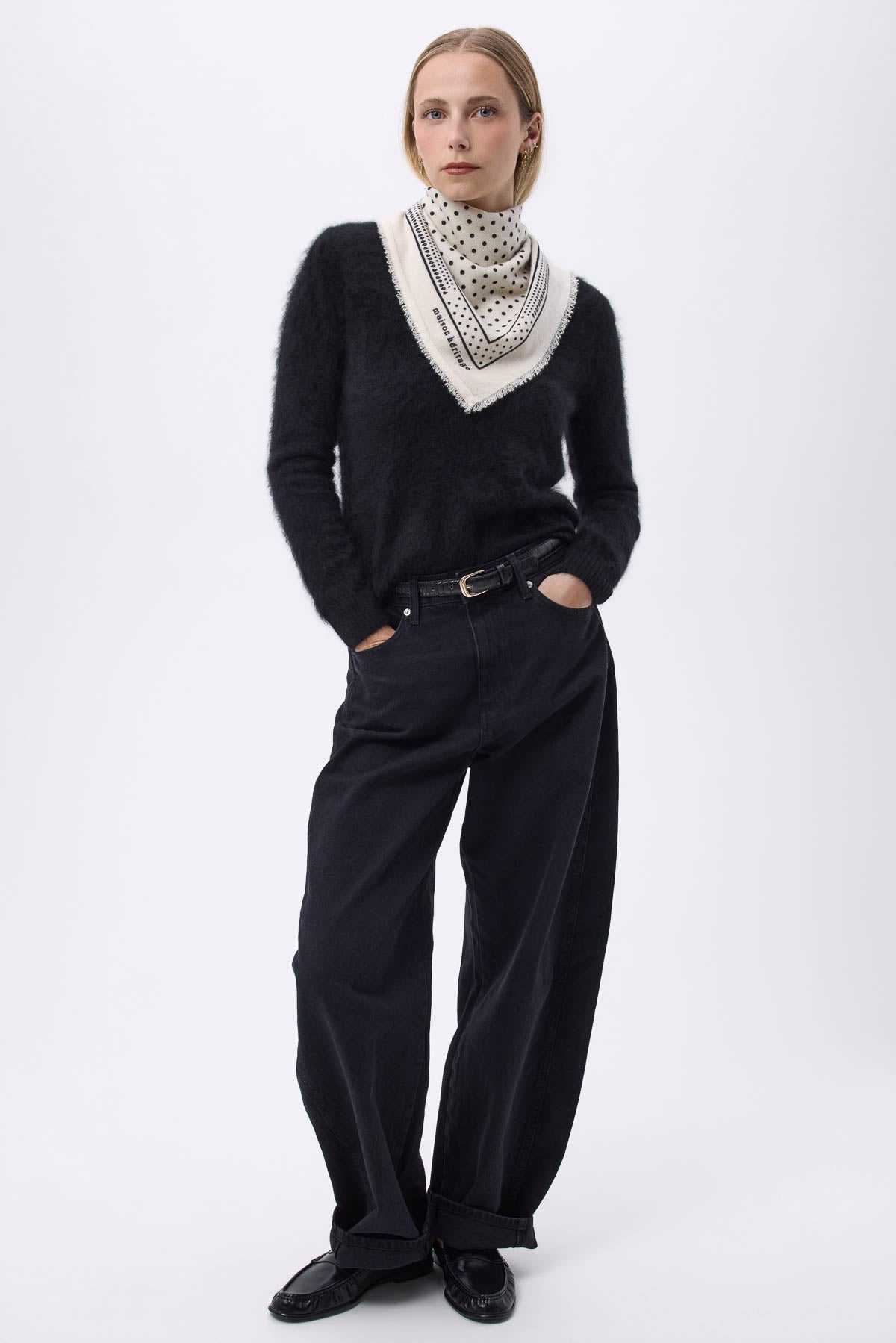 Bandana Small Heritage Pois blanc noir