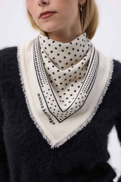 Bandana Small Heritage Pois blanc noir