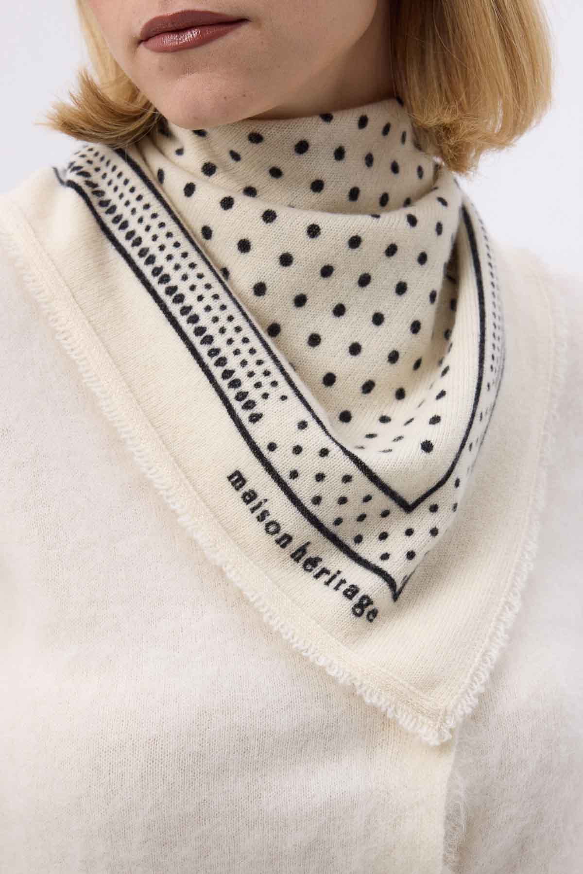 Bandana Small Heritage Pois blanc noir