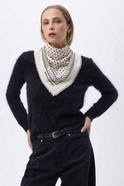 Bandana Small Heritage Pois blanc noir