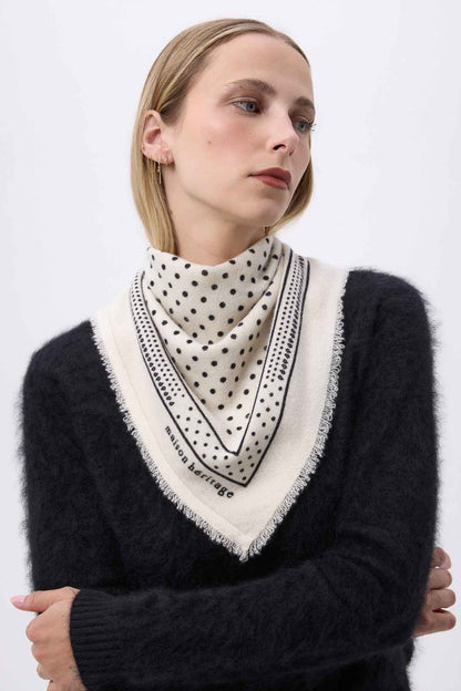 Bandana Small Heritage Pois blanc noir
