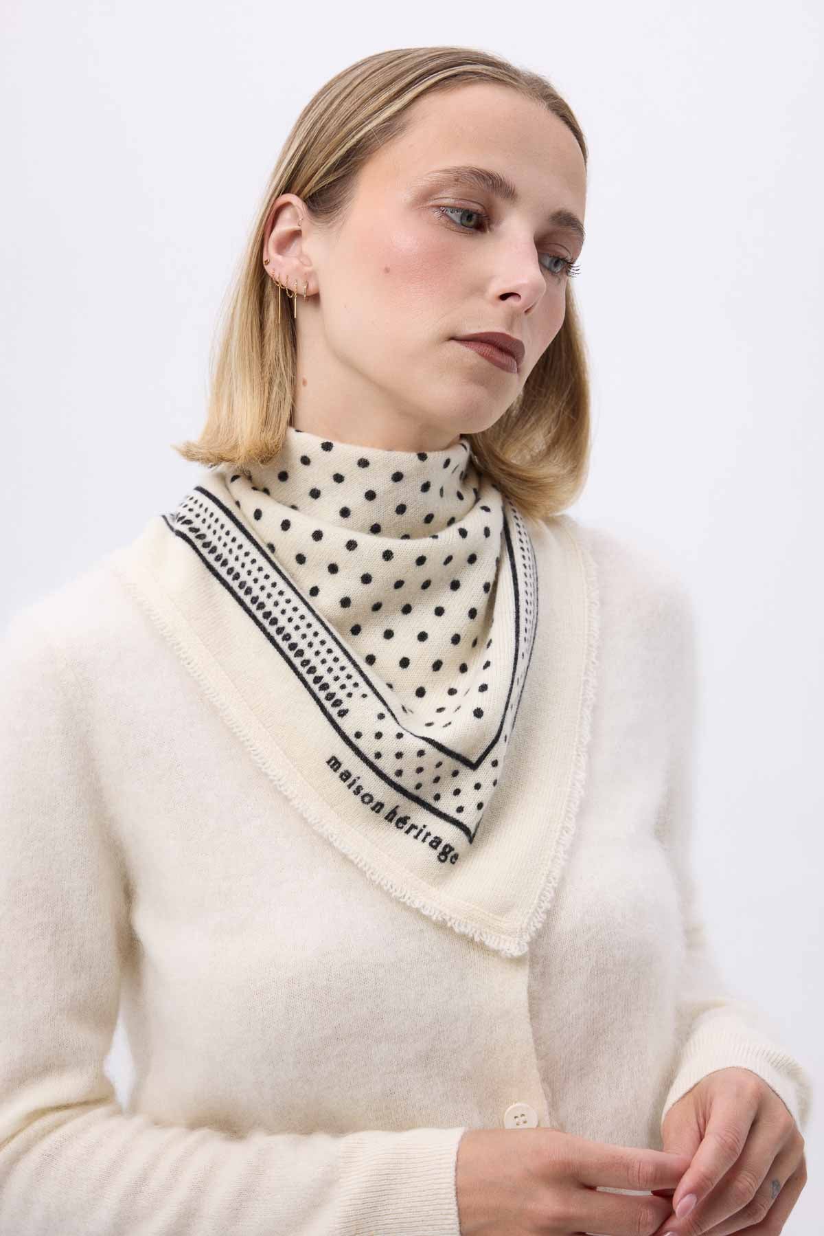 Bandana Small Heritage Pois blanc noir