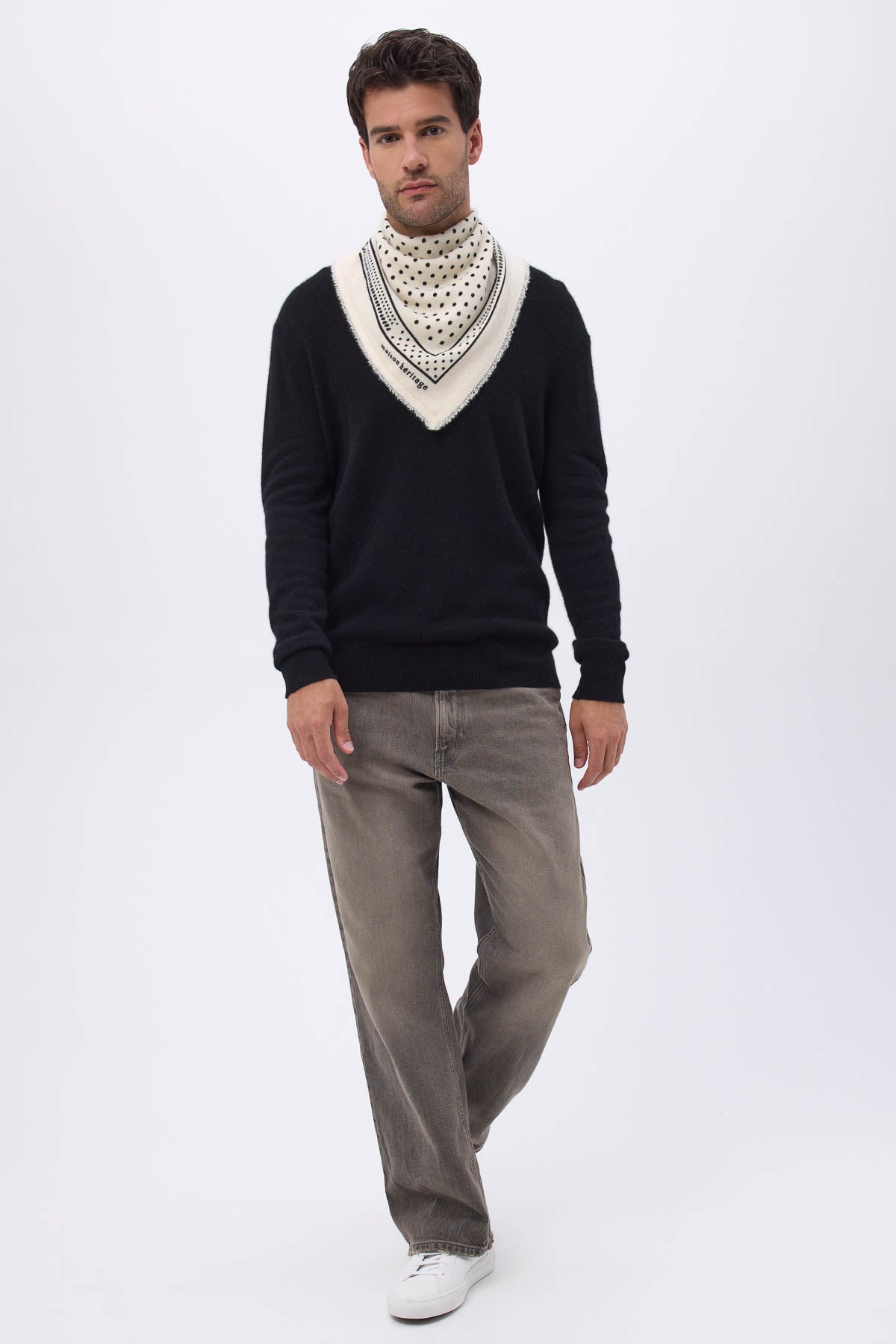 Bandana Small Heritage Pois blanc noir