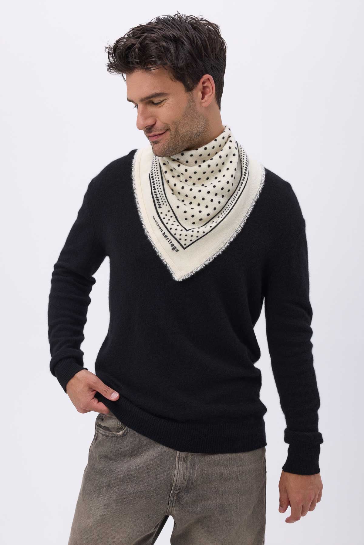 Bandana Small Heritage Pois blanc noir
