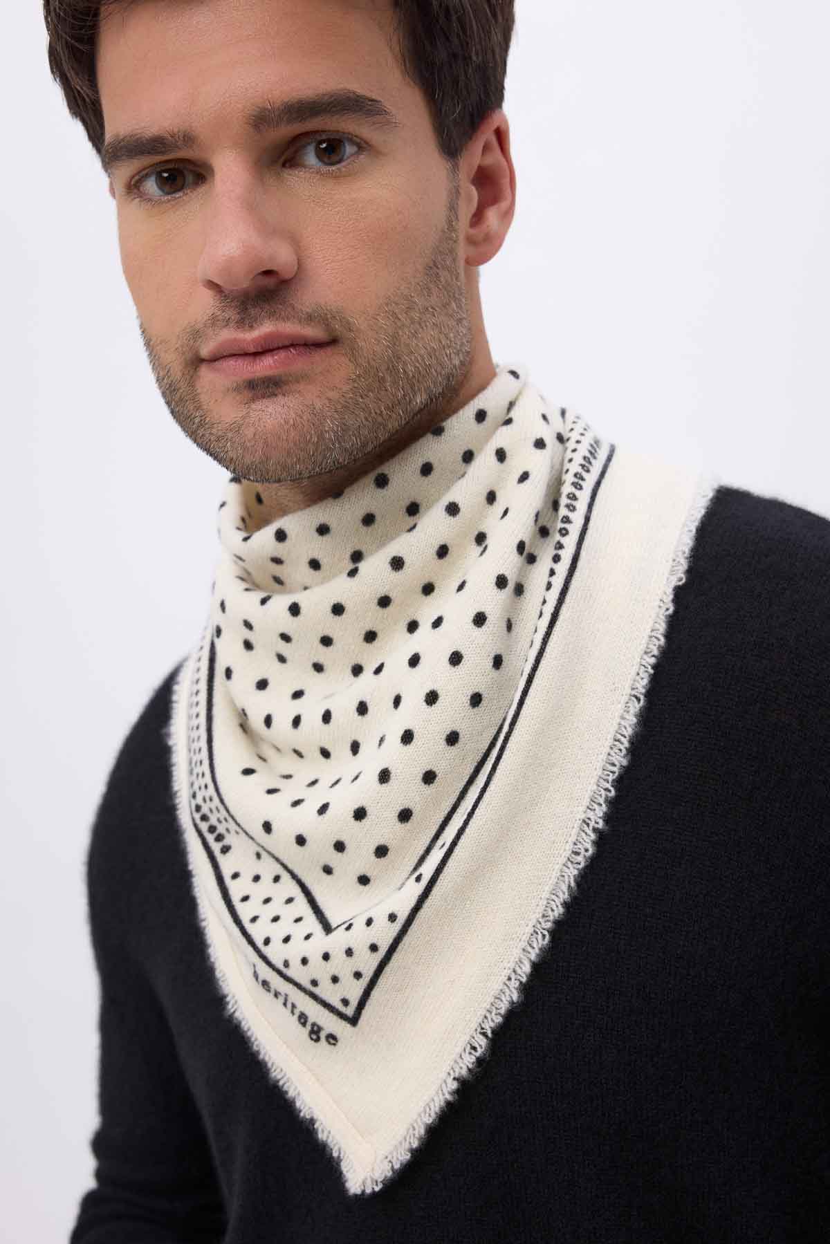 Bandana Small Heritage Pois blanc noir
