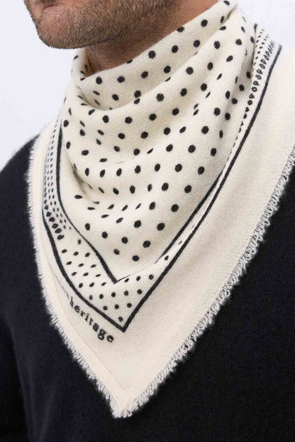 Bandana Small Heritage Pois blanc noir