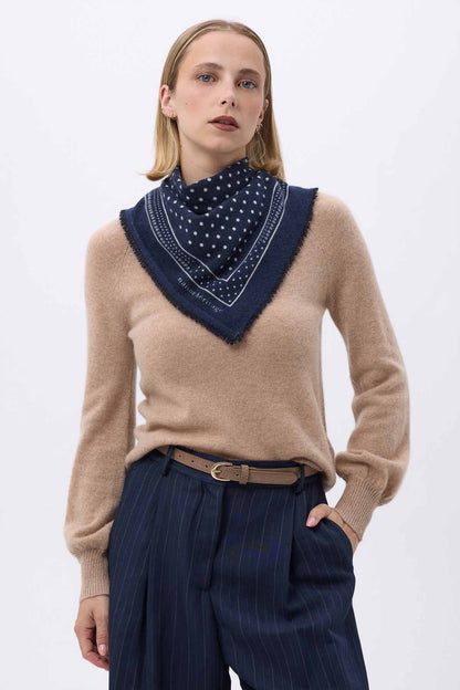 Bandana Small Heritage Pois bleu marine blanc
