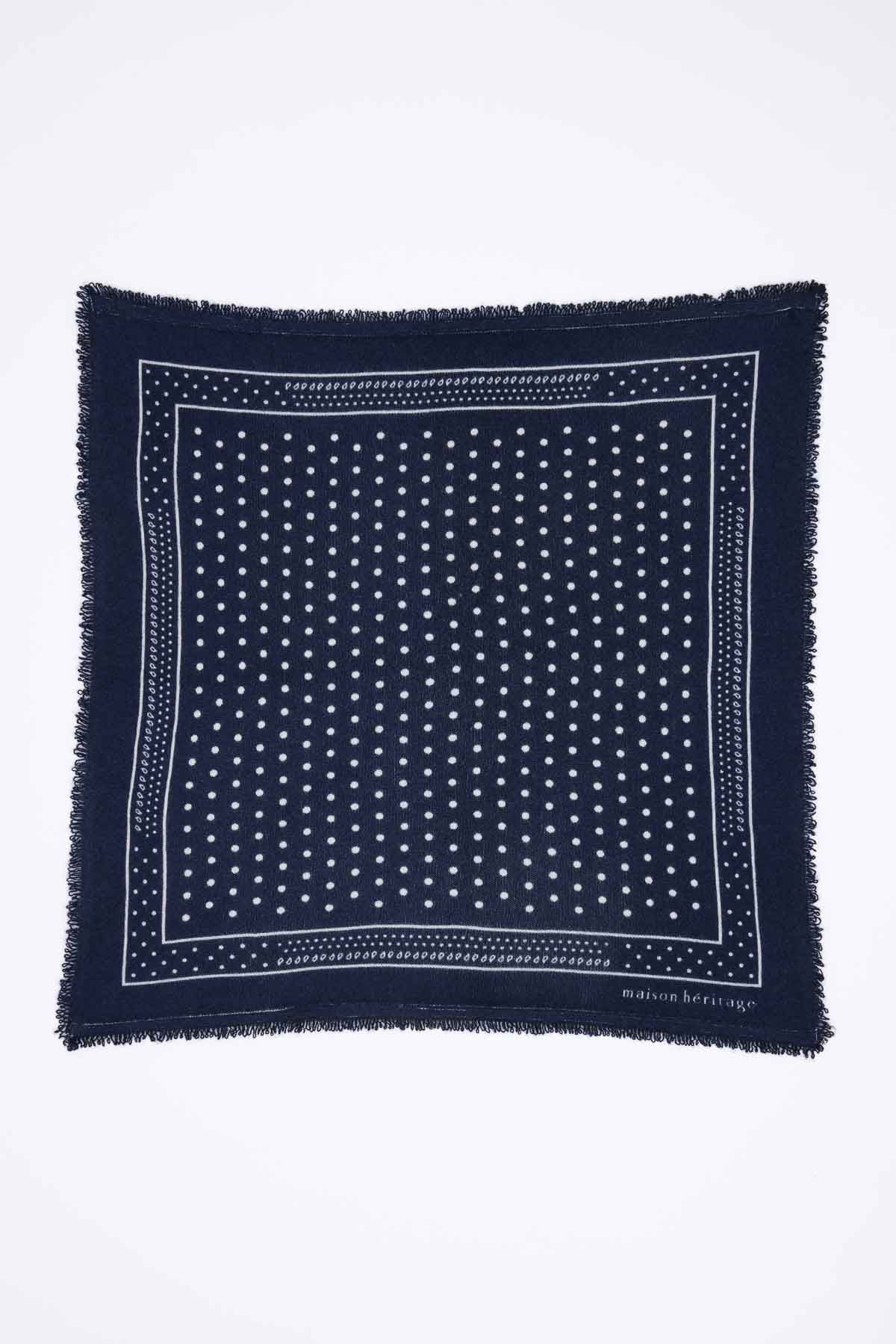 Bandana Small Heritage Pois bleu marine blanc