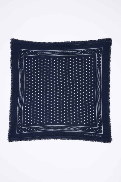 Bandana Small Heritage Pois bleu marine blanc