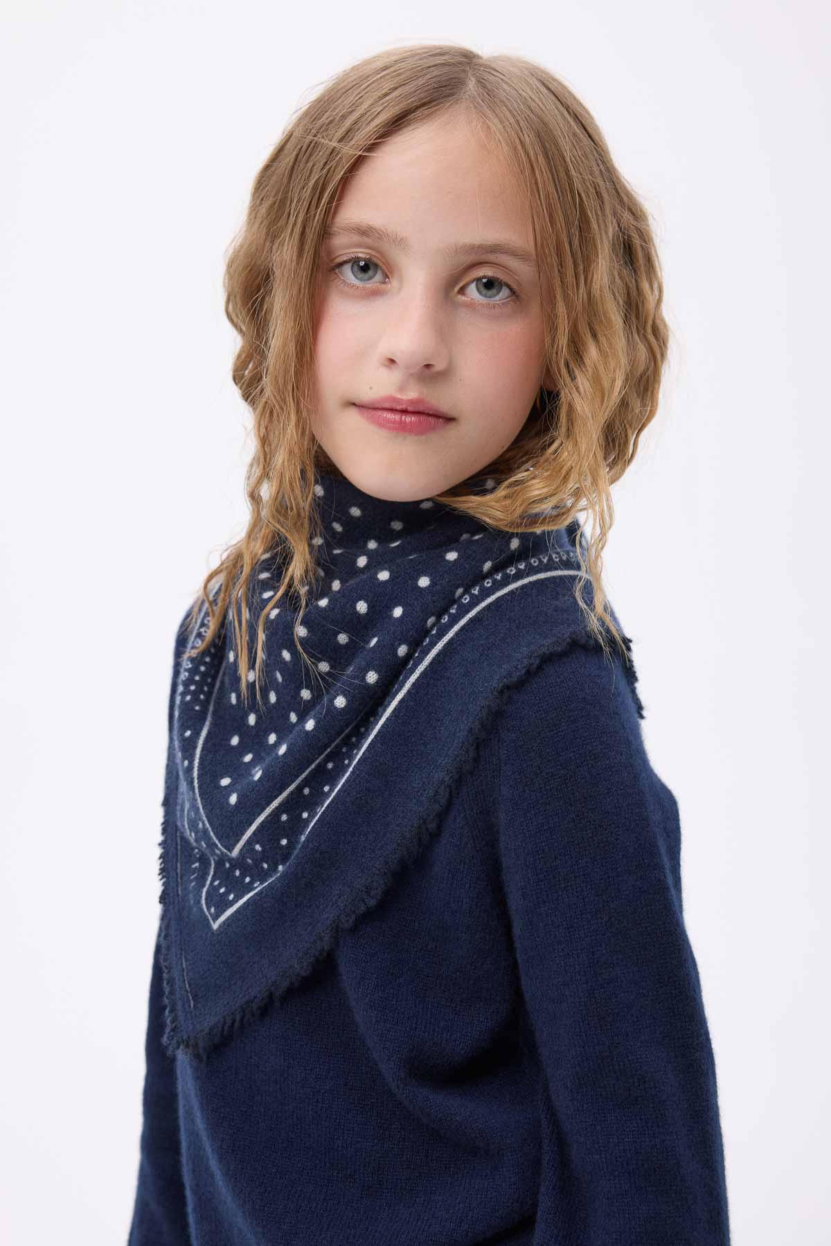 Bandana Small Heritage Pois bleu marine blanc
