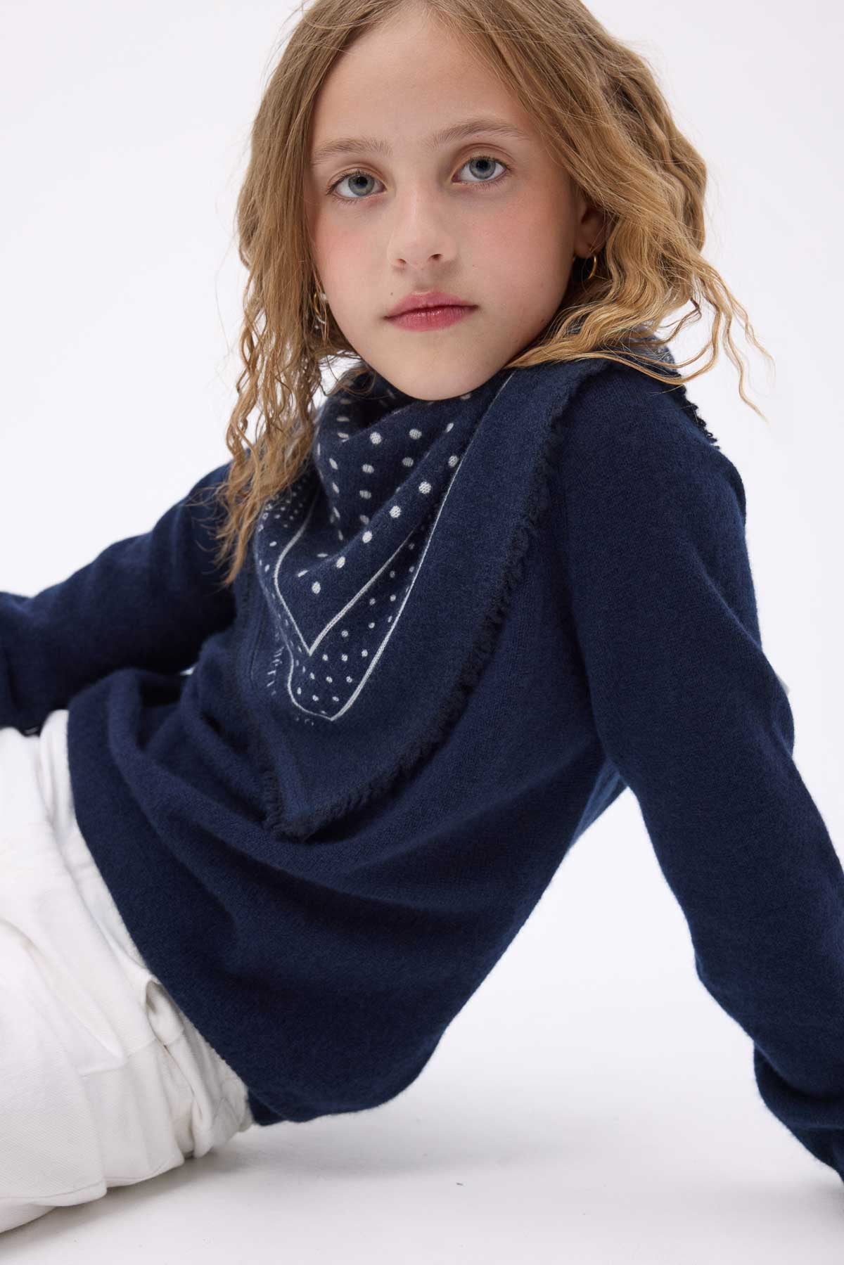 Bandana Small Heritage Pois bleu marine blanc