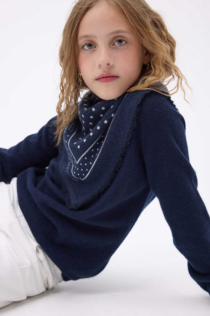 Bandana Small Heritage Pois bleu marine blanc