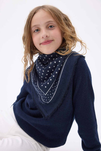 Bandana Small Heritage Pois bleu marine blanc