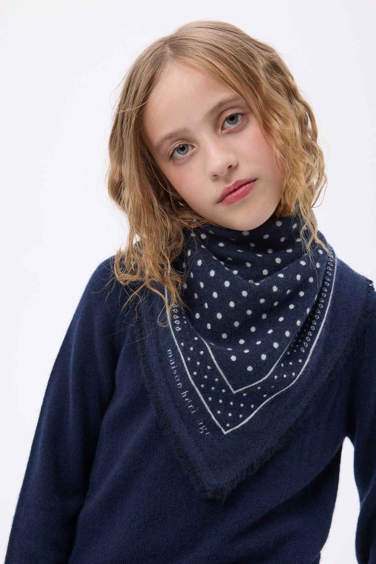 Bandana Small Heritage Pois bleu marine blanc