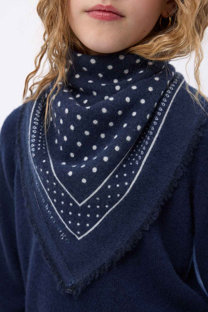 Bandana Small Heritage Pois bleu marine blanc