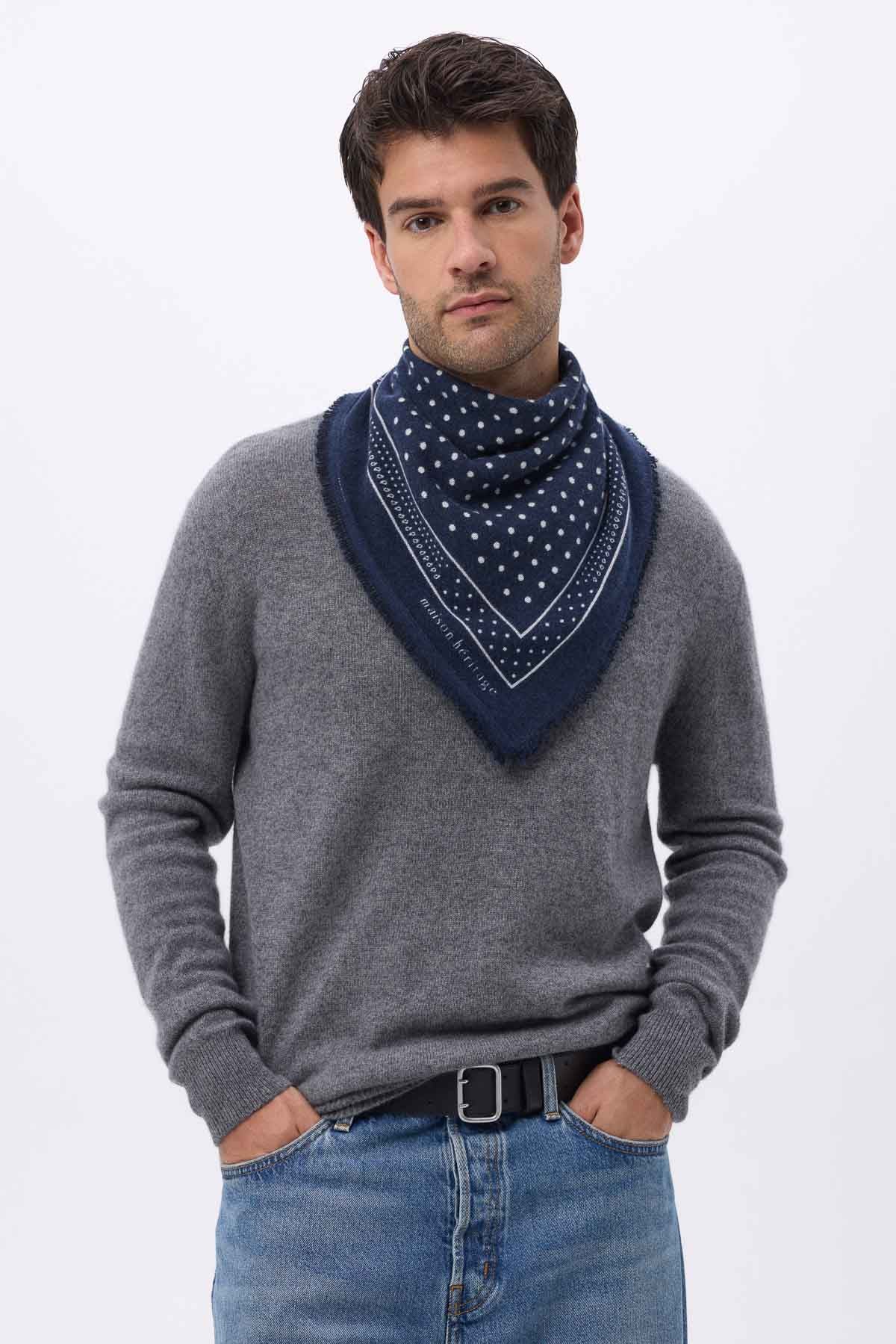 Bandana Small Heritage Pois bleu marine blanc