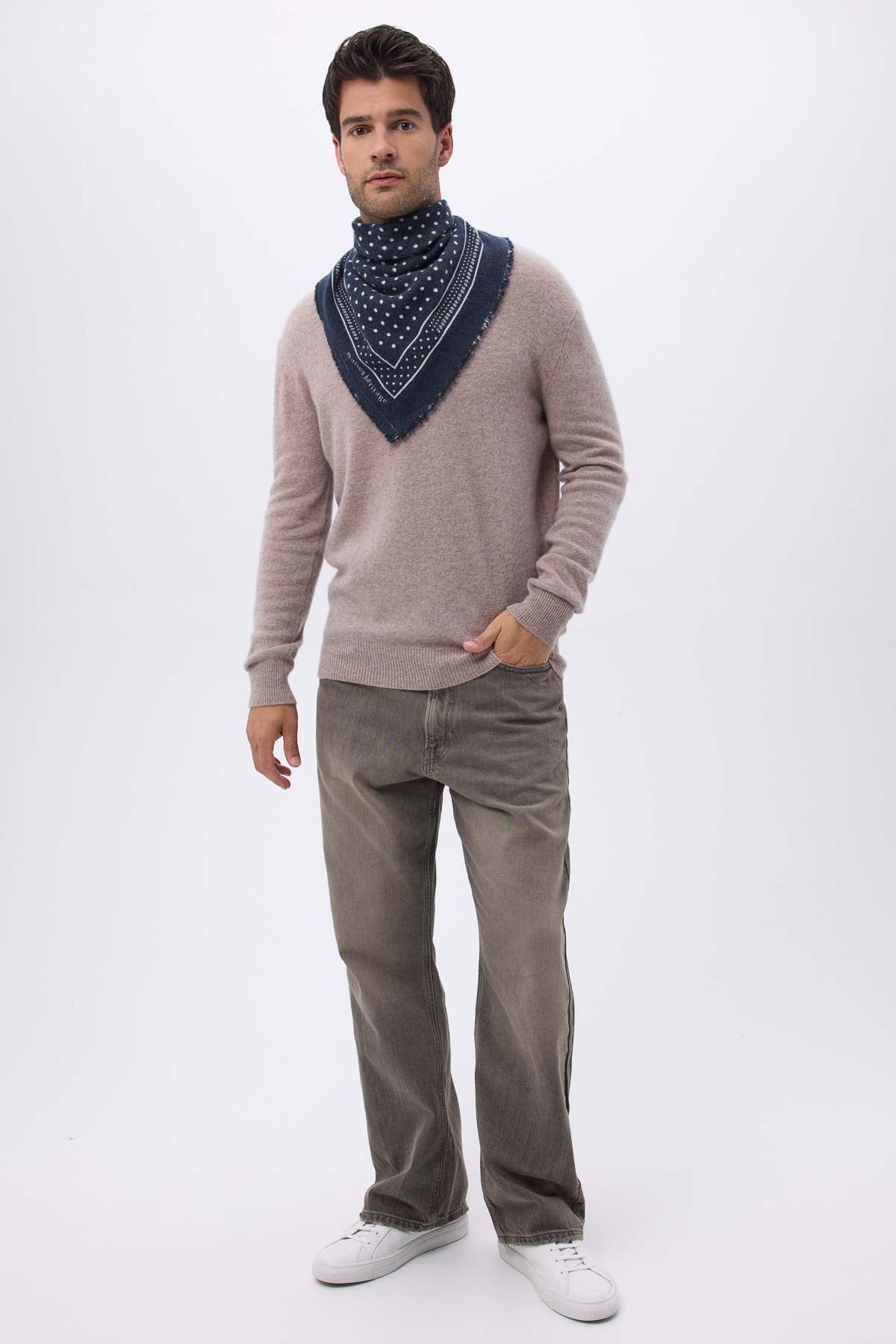 Bandana Small Heritage Pois bleu marine blanc