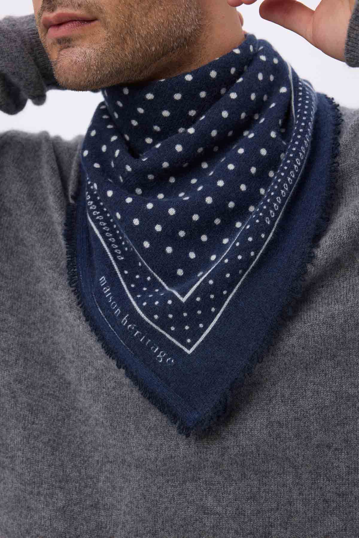 Bandana Small Heritage Pois bleu marine blanc