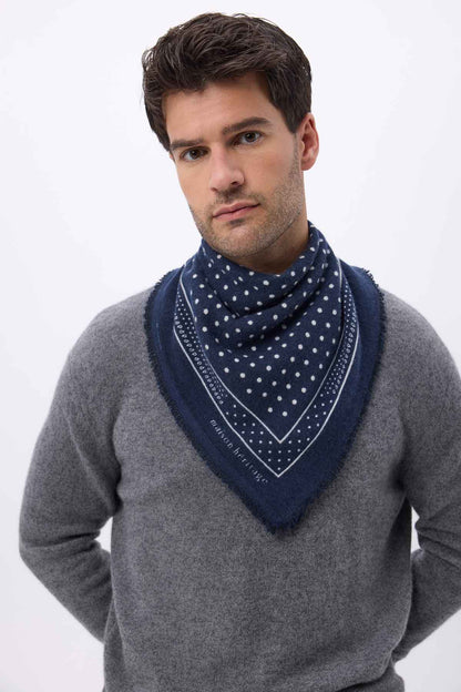 Bandana Small Heritage Pois bleu marine blanc