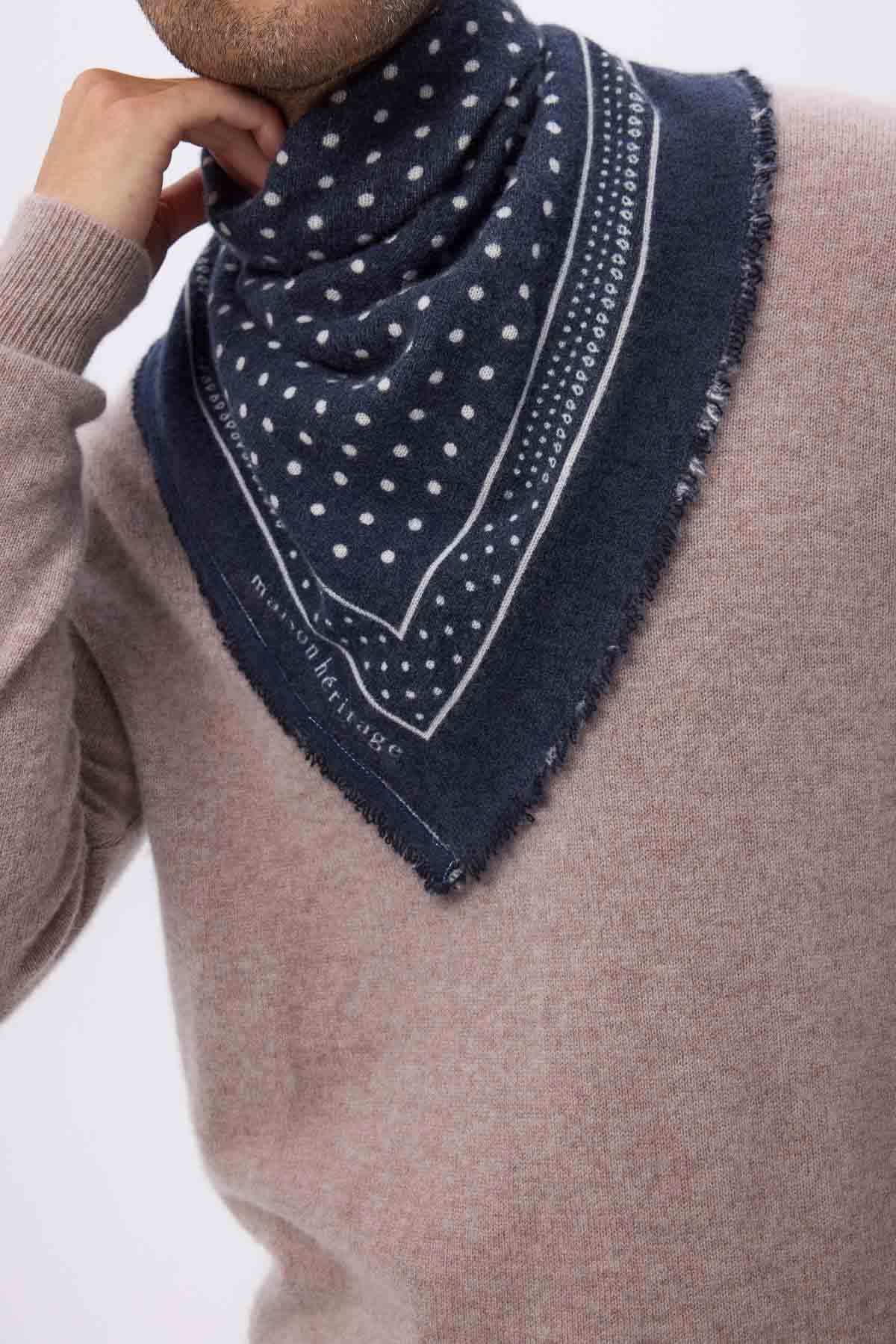 Bandana Small Heritage Pois bleu marine blanc