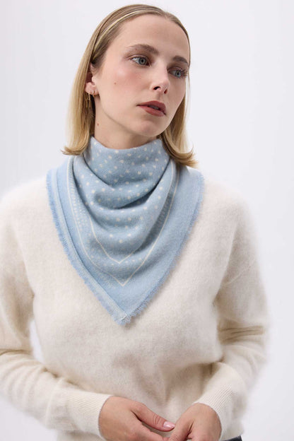 Bandana Small Heritage Pois bleu ciel blanc