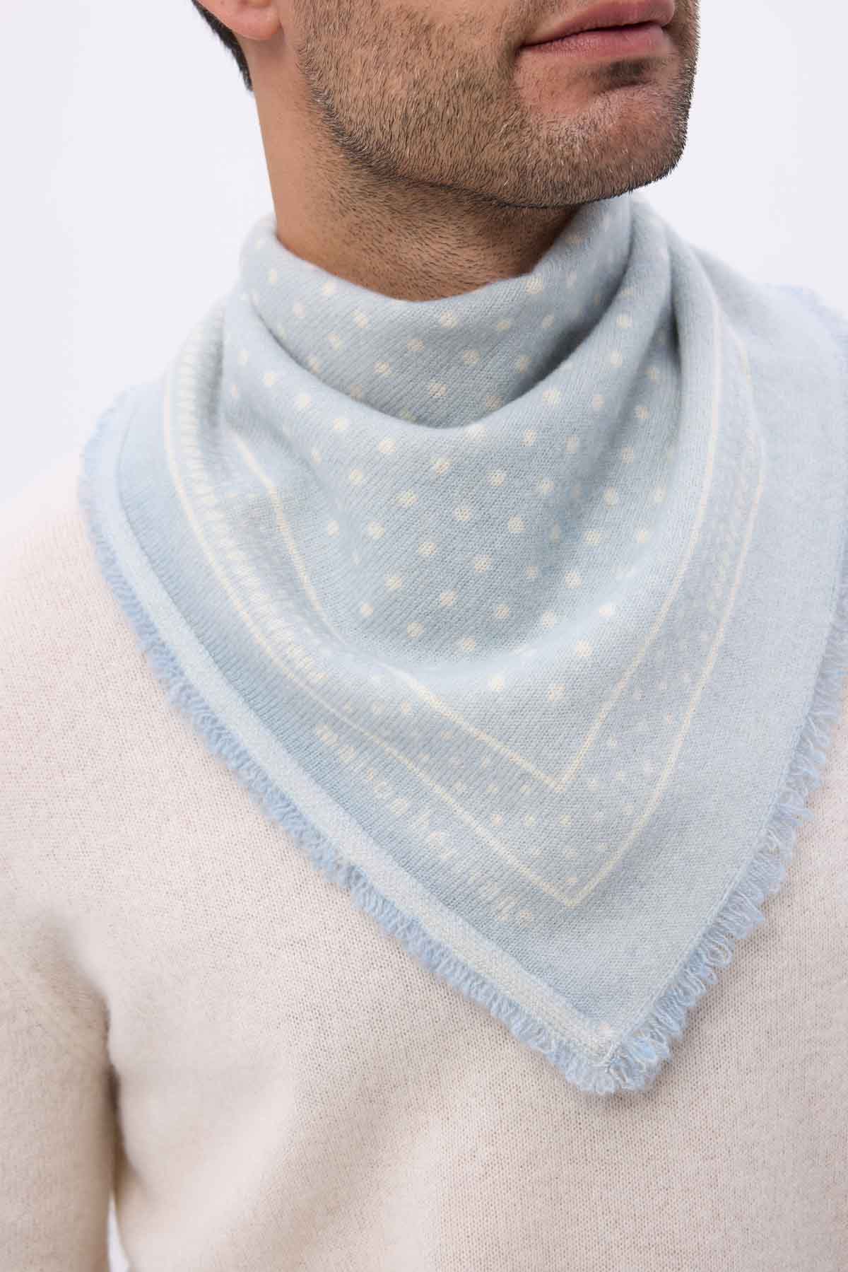 Bandana Small Heritage Pois bleu ciel blanc