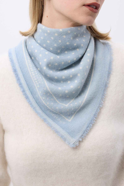 Bandana Small Heritage Pois bleu ciel blanc