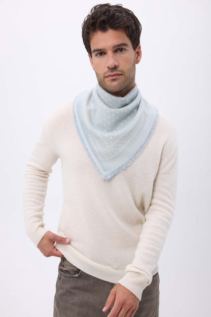 Bandana Small Heritage Pois bleu ciel blanc
