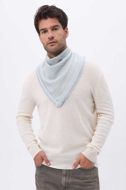Bandana Small Heritage Pois bleu ciel blanc