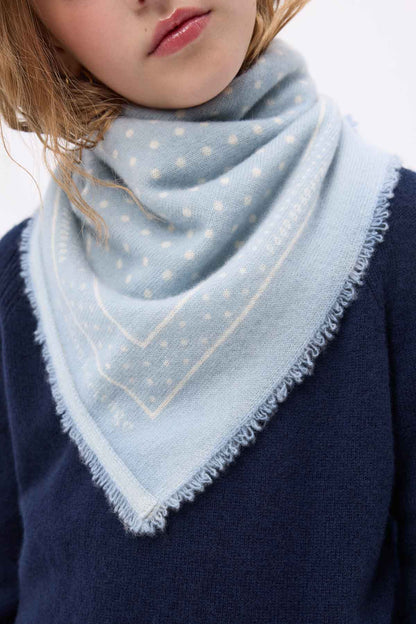 Bandana Small Heritage Pois bleu ciel blanc