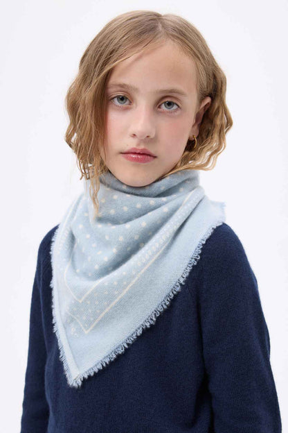 Bandana Small Heritage Pois bleu ciel blanc