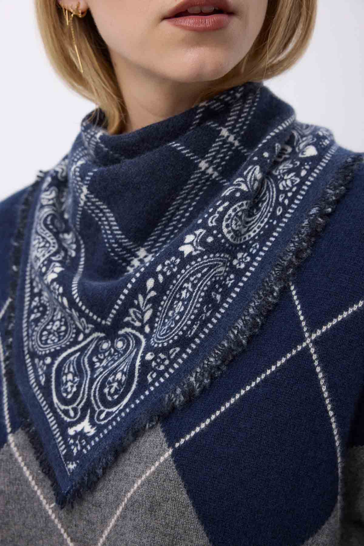 Bandana Tartan bleu marine