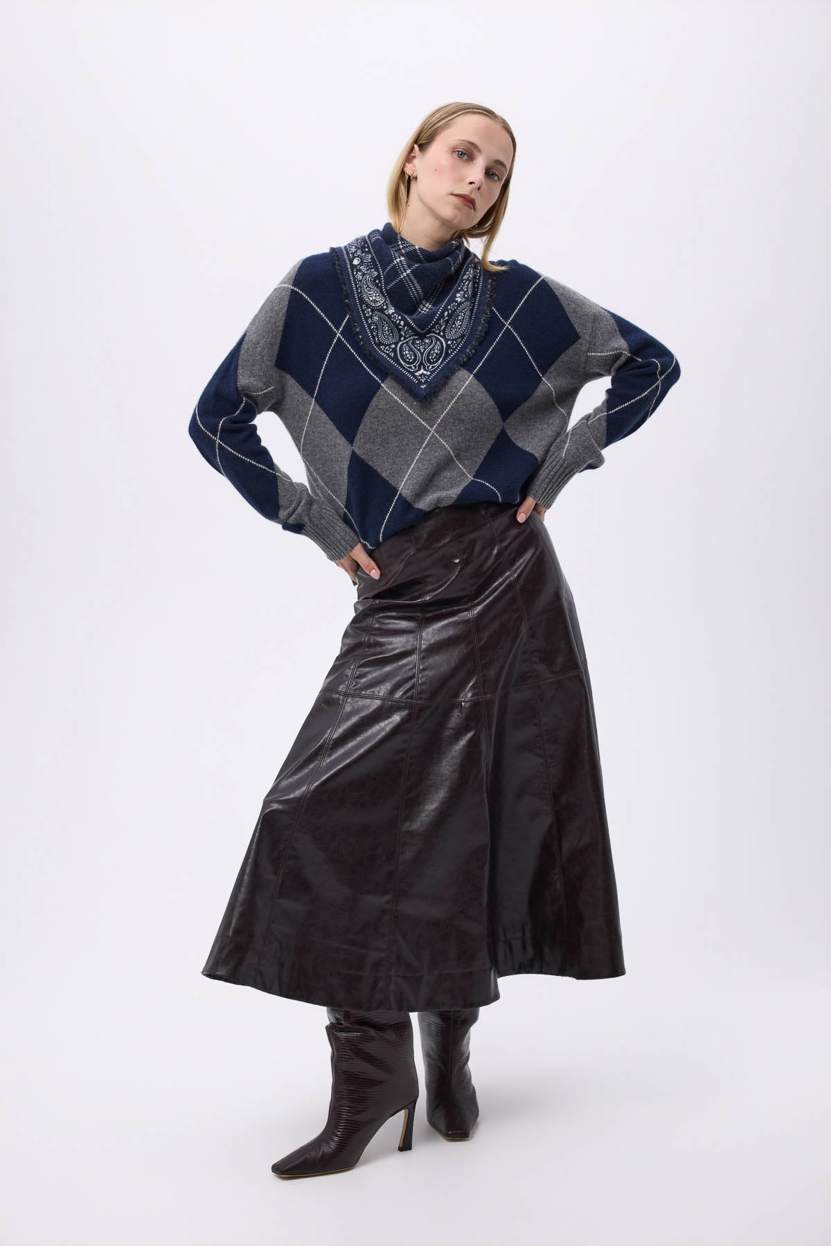 Bandana Tartan bleu marine