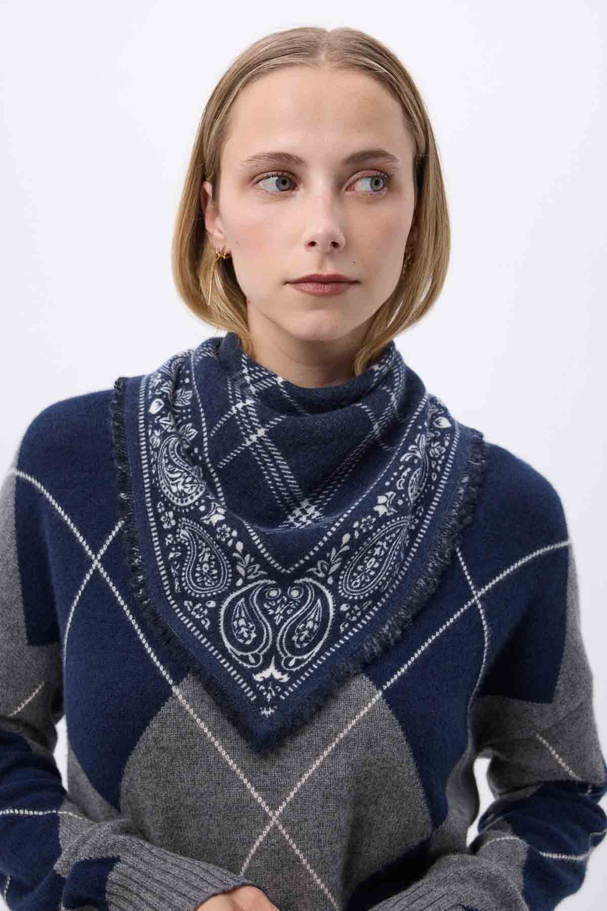 Bandana Tartan bleu marine