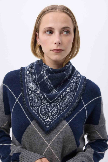 Bandana Tartan bleu marine
