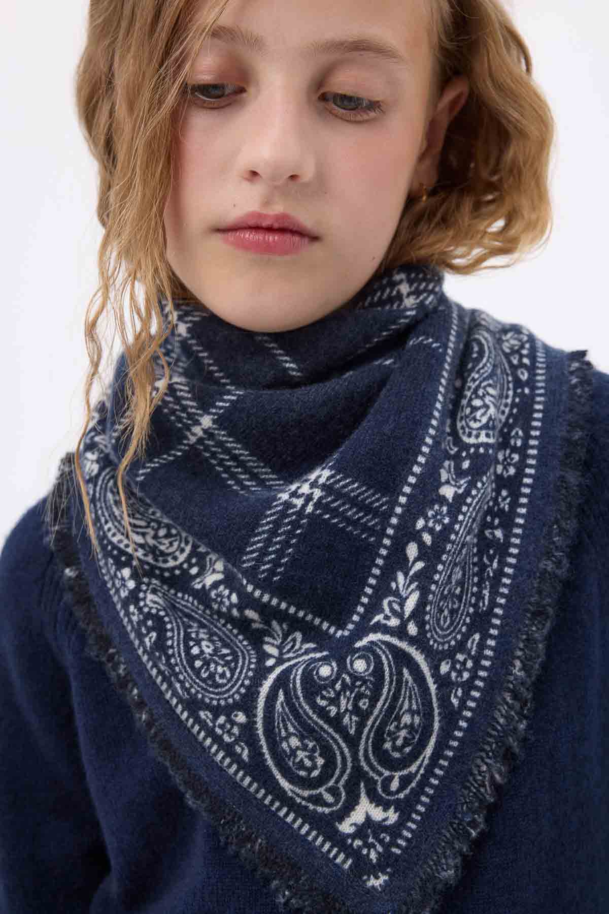 Bandana Tartan bleu marine