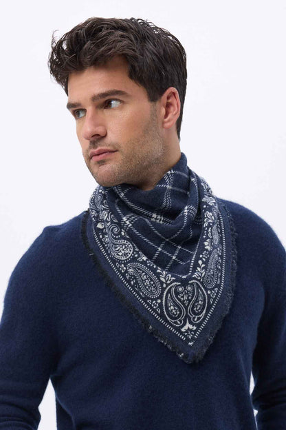 Bandana Tartan bleu marine
